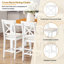 Ensemble de table de salle à manger à hauteur de comptoir en bois massif 60 po avec 3 tablettes de rangement et 4 chaises rembourrées Andover Mills-1568158808-1568158805