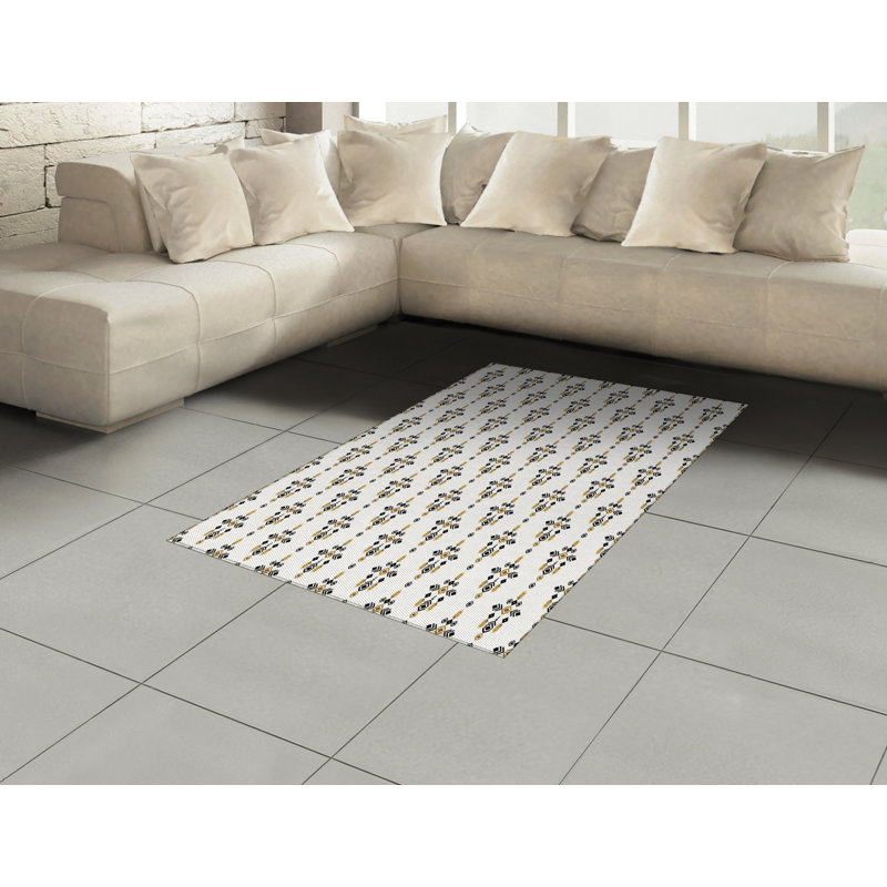 Tribal High Density Long Fiber Poly Threads Decorative Area Rug Carpet, Rectangle 4' x 5'8"