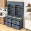 Garde-manger de 2 pièces avec plateau en faux marbre, tablettes réglables et tiroirs spacieux-1771313369-1775902187