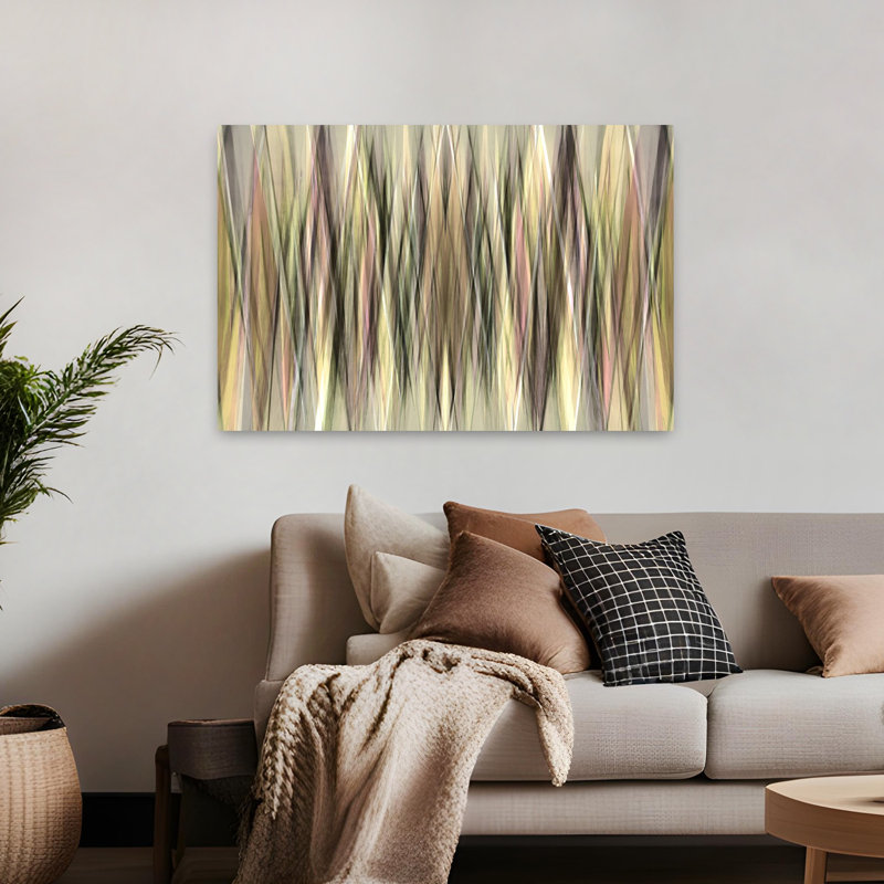 Art mural géométrique contemporain abstrait à lumière tissée, H 32 po x l 48 po
