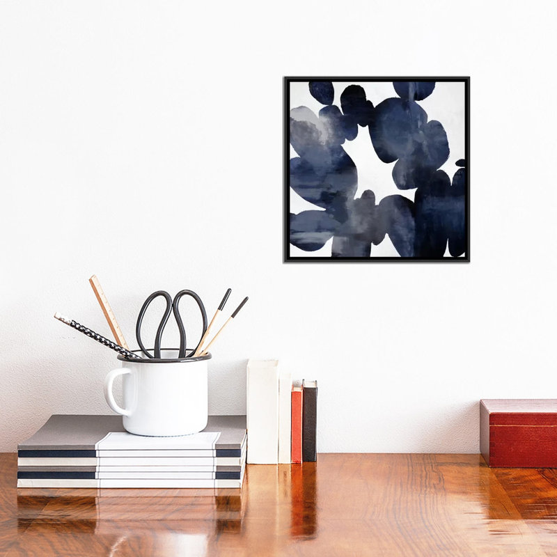 " Enigmatic II " by Hannah Carlson, 12" H x 12" W x 1.5" D, Black Framed