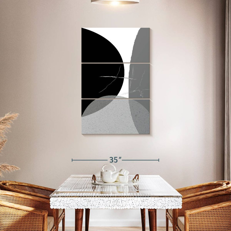 Avery noir gris minimaliste I, H 23 po x l 14 po