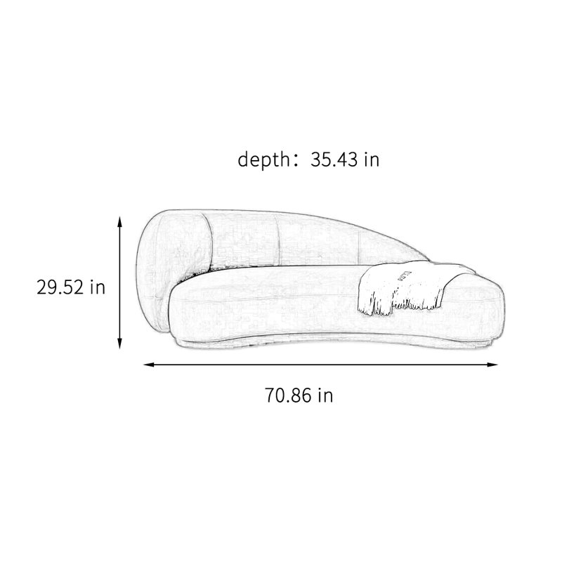 Chaise longue décontractée moderne à la mode minimaliste, Orienté à gauche (vu de face), Vert d’armée
