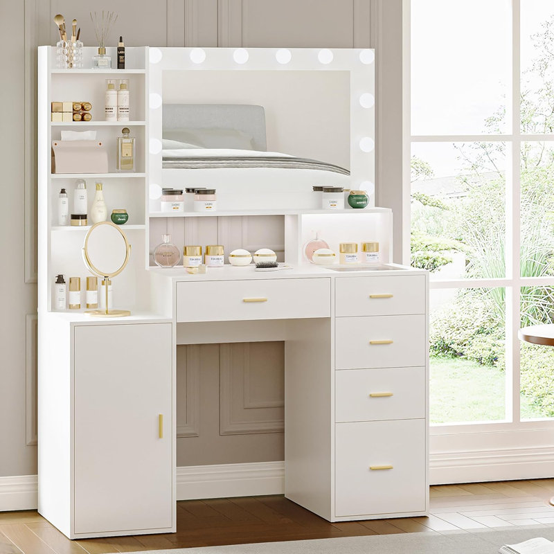 Makeup Vanity Desk With Power Outlet