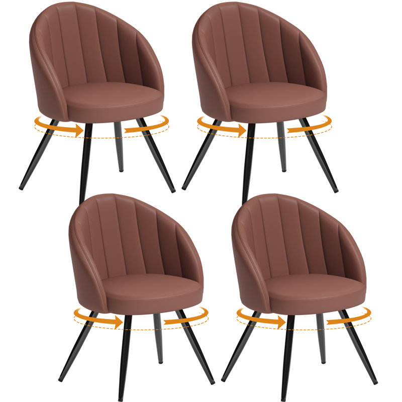 41cm H Upholstered Upholstered Back Armchair, 4, Brown