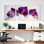Ensemble de 3 tableaux muraux sur toile à motif floral d'orchidées violettes