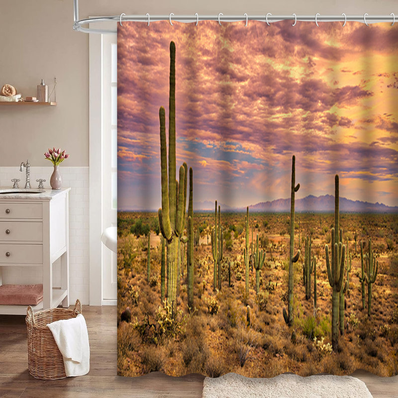 Rideau de douche Desert Sunset Cactus Canyon, L 72 po x l 78 po