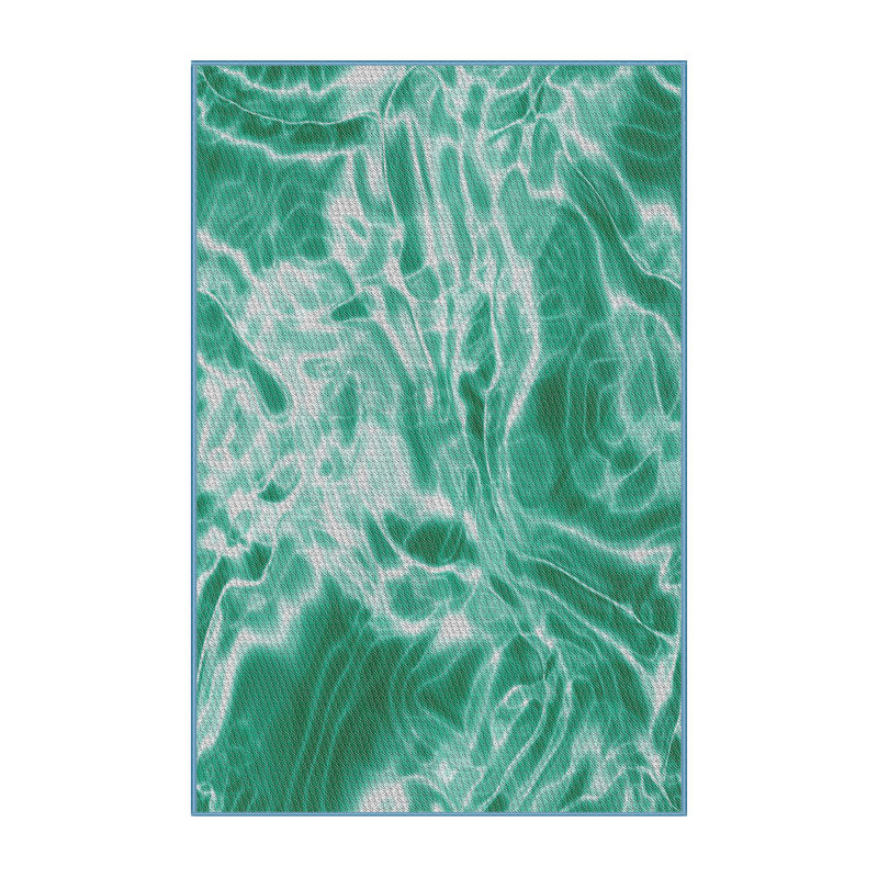 Vert abstrait Tapis décoratif, Rectangle 5 pi x 7 pi
