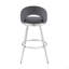 Tabouret tournant en acier inoxydable brossé avec similicuir gris-1464174069-1464174071-1464174075