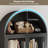 73.6" Arched Metal Storage Display Cabinet with Adjustable Shelves and Glass Doors-996124325