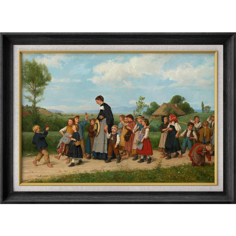 Village d'enfants, art de procession, images de salon, impression sur toile encadrée, impression sur toile.
