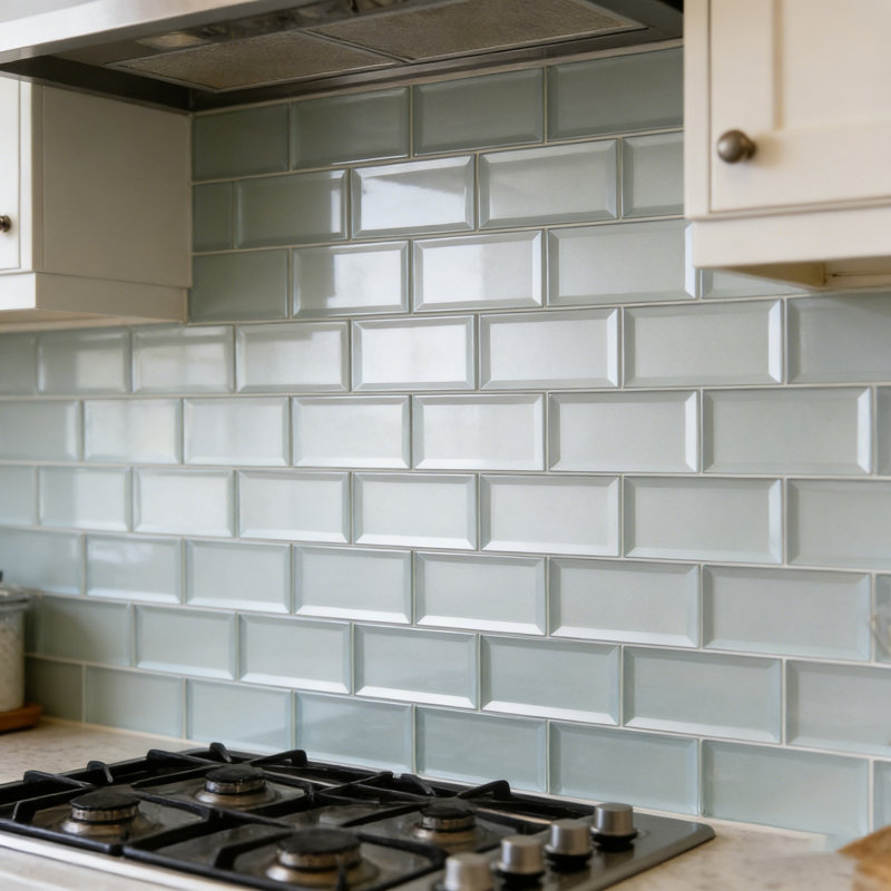 Secret Dimensions 3 in. x 6 in. Diamond Grade Glass Reverse Beveled Subway Decorative Kitchen & Bathroom Wall Tile