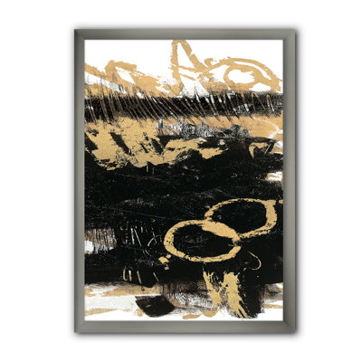 Gold and Black Drift III - reproduction d'art sur toile encadrée