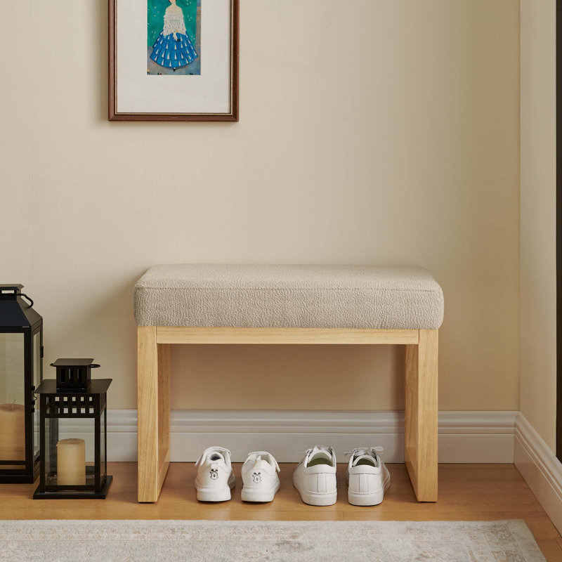 Banc à langer avec cadre en bois et assise moelleuse, Brun