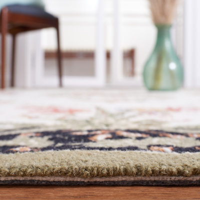 Kinchen Hand Hooked Wool Floral Rug