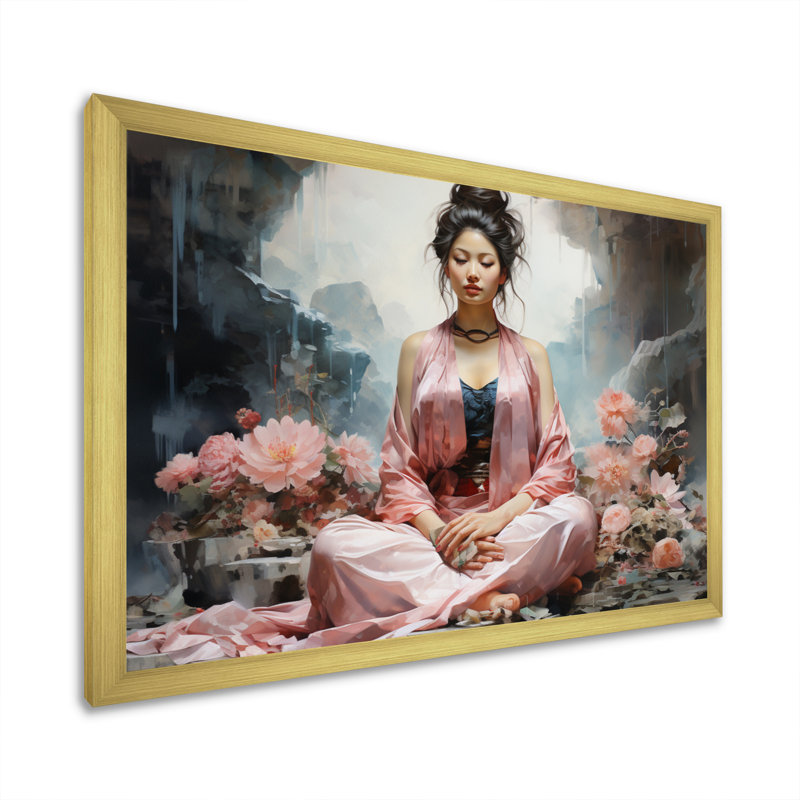 Art asiatique, bodhisattva Grace II - impression, H 34 po x l 44 po x P 1,5 po, Encadrement doré