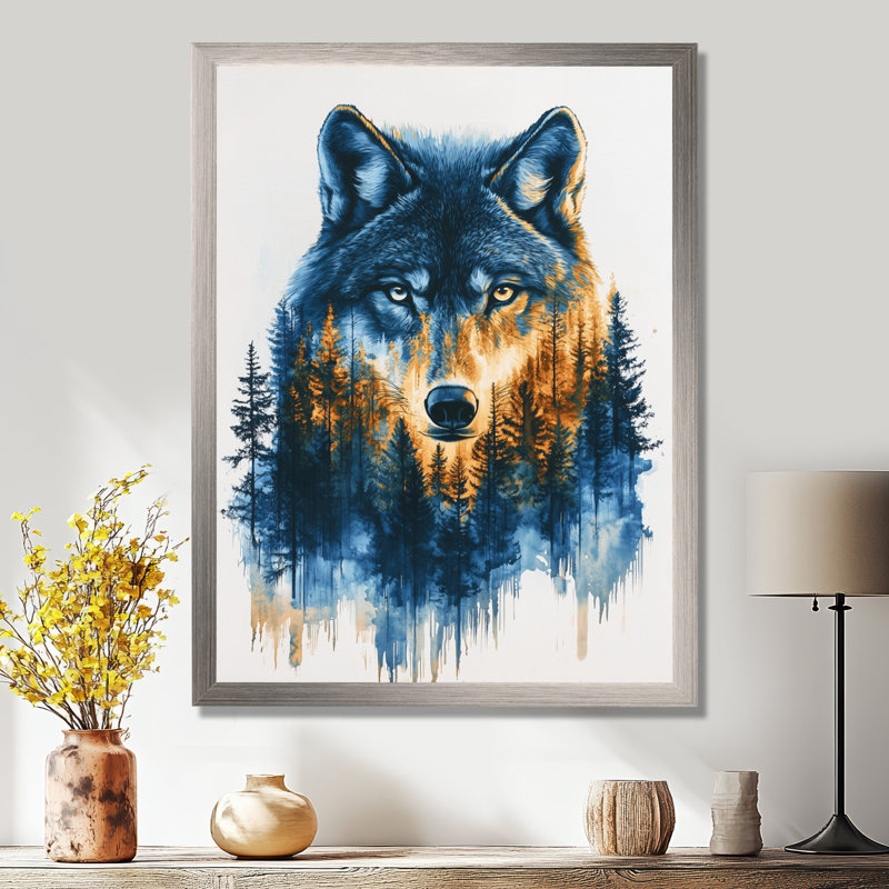 Giesbert - animaux, art mural, H 44 po x l 34 po, Reproduction encadrée sans passe-partout, Argent argent