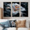 Ensemble de salon art mural blanc lys