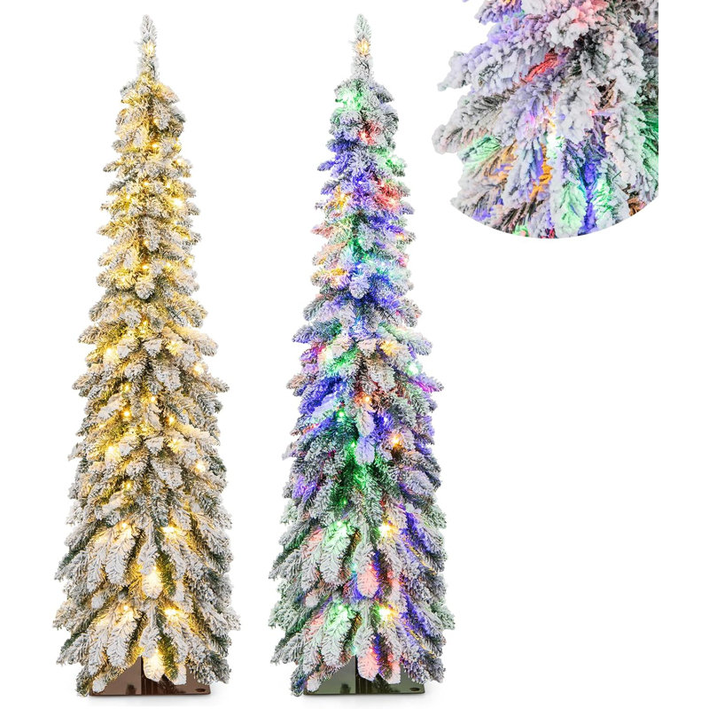 Lighted Artificial Pine Christmas Tree, 150cm H