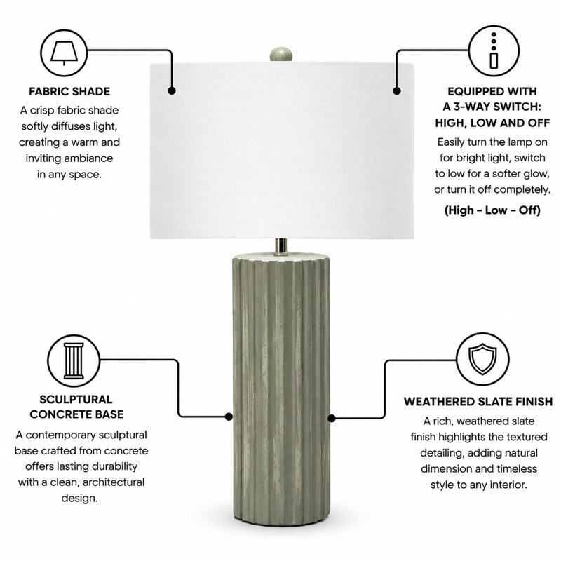 Whitmore - 29" Table Lamp - Weathered Slate Finish