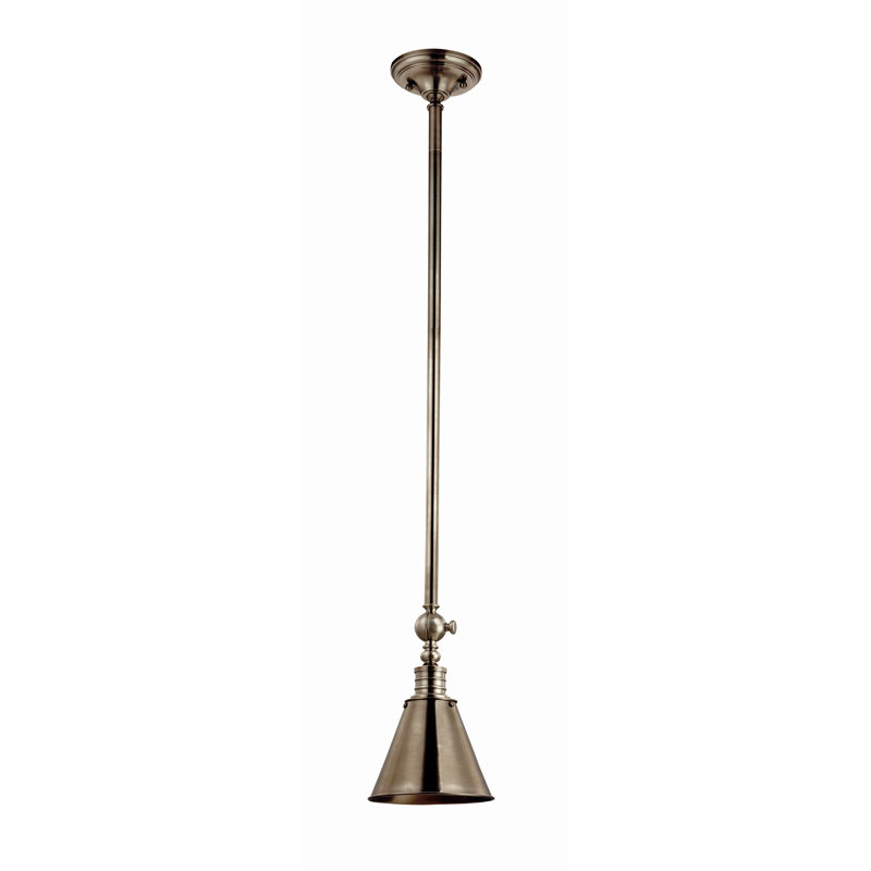 Darien 1 - Light Pendant, Distressed Bronze, 75W A19, Steel Shade