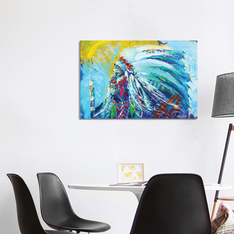 Native American 1 Piece Wrapped Canvas Painting, 101.6 cm H x 66.04 cm W x 1.91 cm D