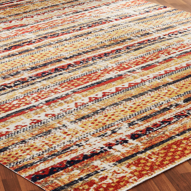 Deaton Southwestern Area Rug in Gold, Rectangle 9'3" x 13'