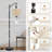  Arc Floor Lamp 50s Mid Century Modern Vintage Retro 1950s Mod Tall Modern Standing Lamp LED Adjustable Linen Lampshade 3 Color Temperatures