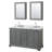 Deborah 60 " W Freestanding Standard Double Vanity Bathroom Vanity With Marble Top with Mirror-23113252-80209520