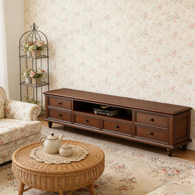 Luxury Retro Solid Wood Storage TV Stand