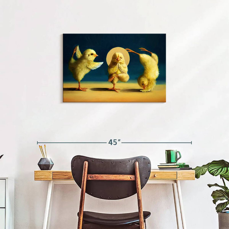 Yoga Chicks Three, 20" H x 30" W