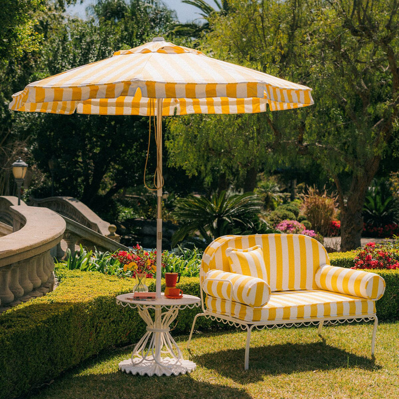 Market 84'' W Umbrella, Yellow/White