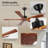 52 Inch Ceiling Fans And Remote, Wood Indoor Outdoor Ceiling Fan With Light For Patios Living Room Bedroom 5 Blades DC Motor Mid Century Modern Wooden Fan