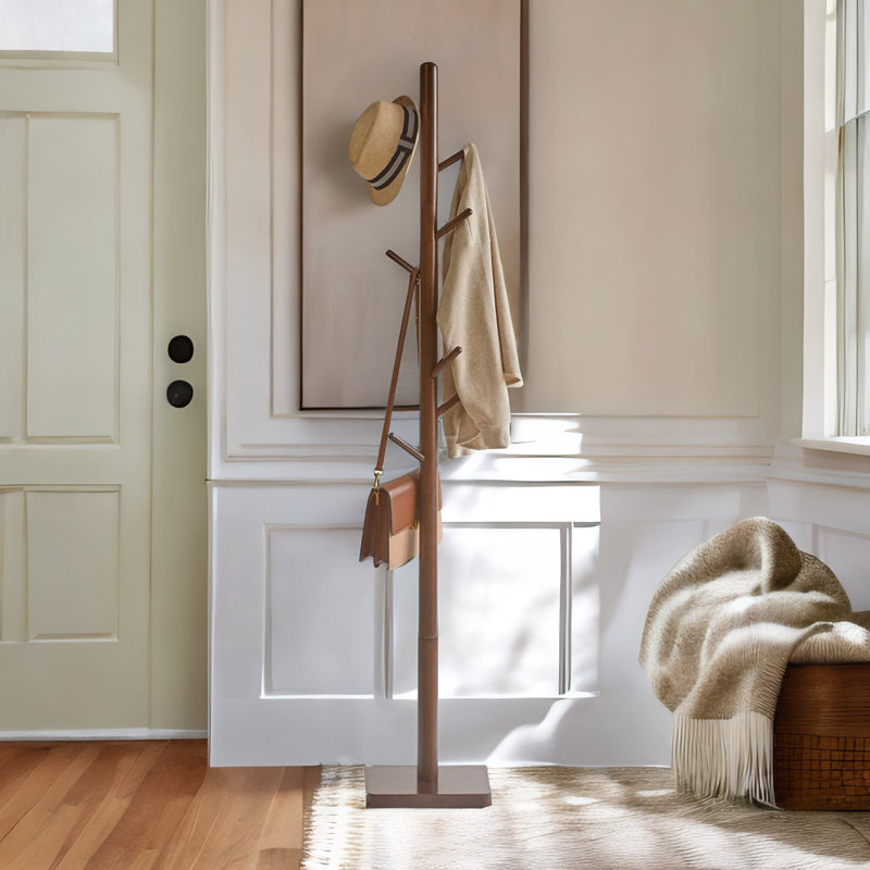 Freestanding 8 - Hook Coat Rack, Brown
