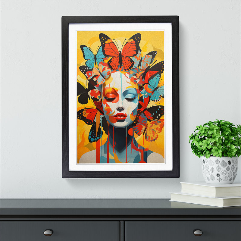Butterfly Constructivism - Framed Print, Black Framed, 34cm H x 25cm W x 2cm D