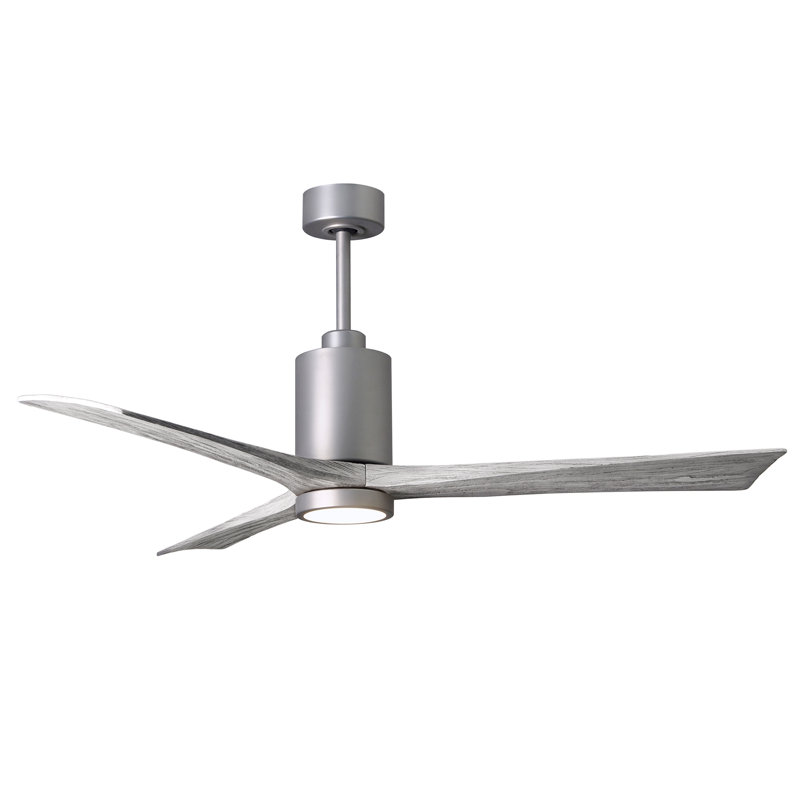 Patricia LED Downrod Ceiling Fan, Brushed Nickel, Barn Wood, 60"