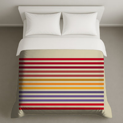 Housses de couette multicolores à rayures horizontales