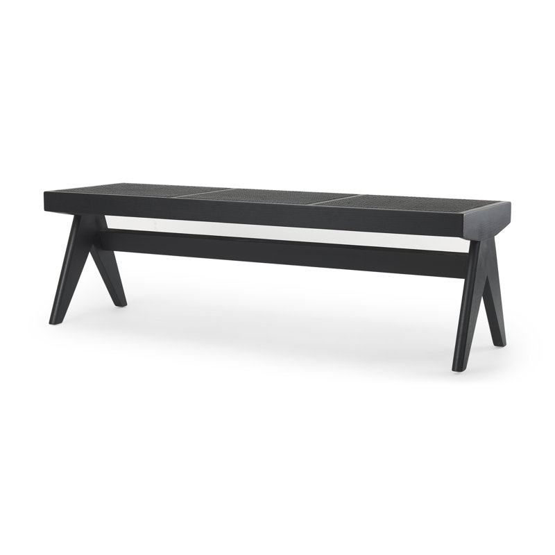 Gaye Solid Wood Bench, Black