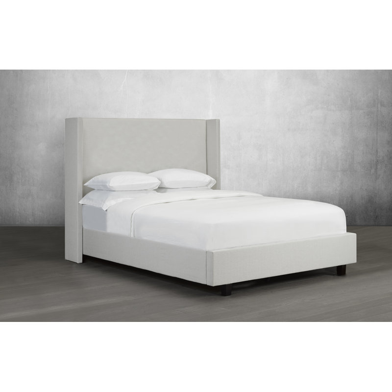 Lit plateforme tapissier Halesowen, Très grand, Blanc cassé