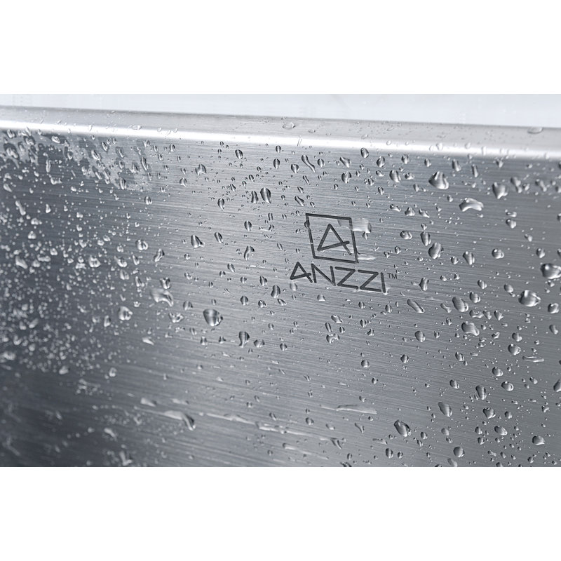Elysian 32.875'' L Single Bowl Stainless Steel Kitchen Sink