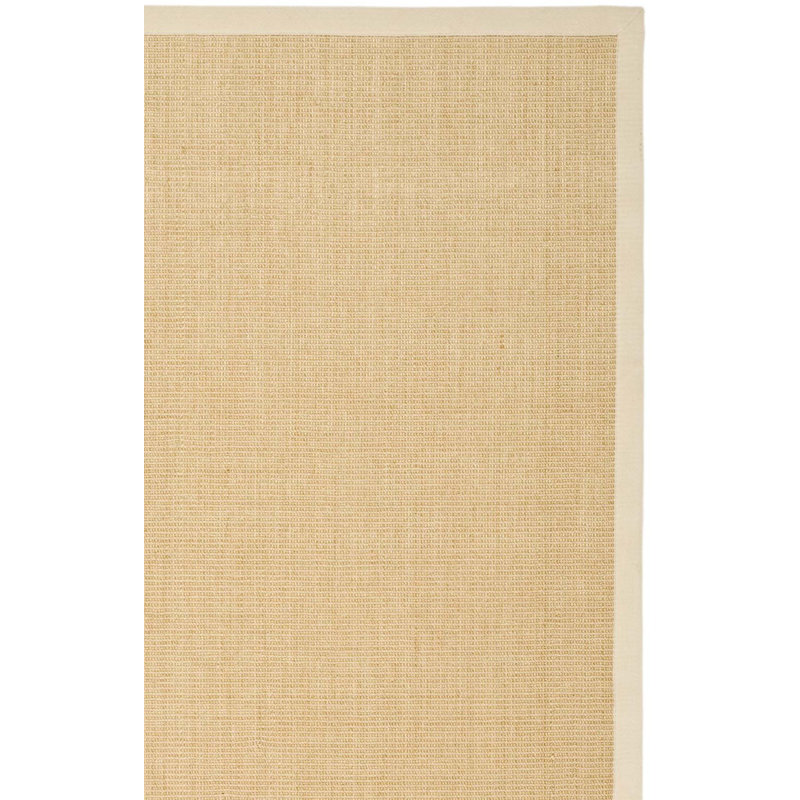 Tapis Nazli en sisal naturel, couleur unie, avec revÃªtement en latex, Rectangle 3 pi x 5 pi