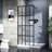 Black Shower Screen 34"X72", Tempered Glass, Simple Installation Walk-In Door Black, Adjustable