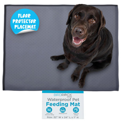 Très grand tapis pour chien Tucker Murphy Pet ™ pour bols d'eau et de nourriture - Tapis d'alimentation imperméable pour animaux de compagnie pour prévenir les déversements - Plateau en caoutchouc antidérapant pour les personnes en désordre - Napp