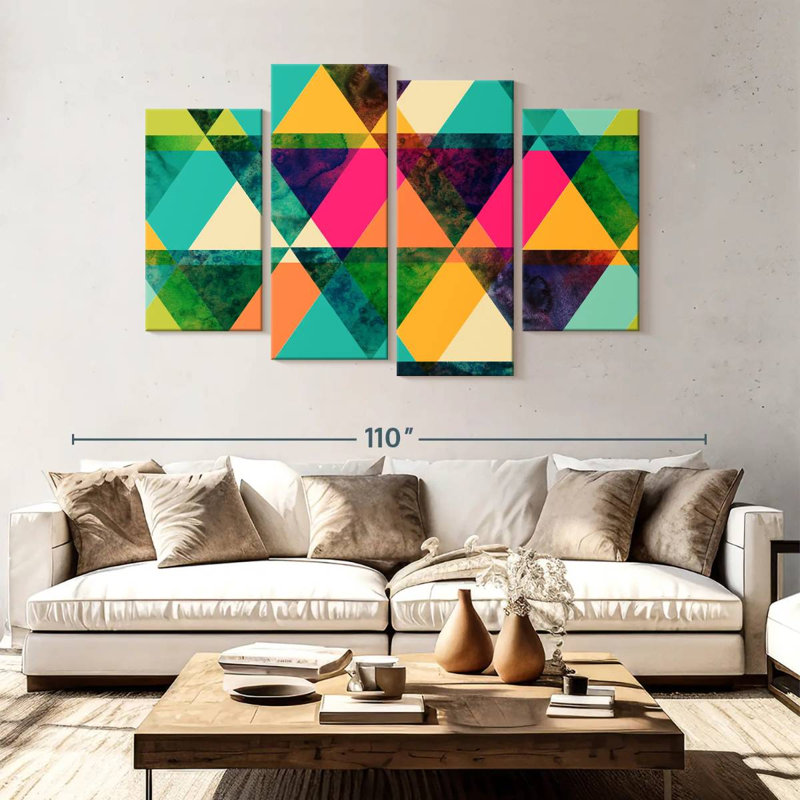 Triangles colorés Avery, H 54 po x l 84 po
