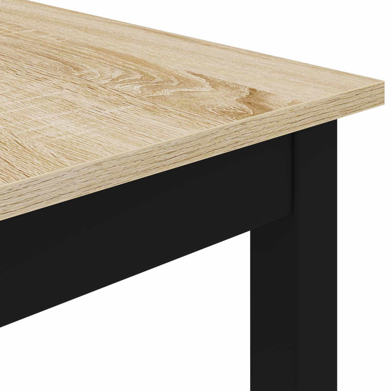 Metal Base Dining Table, Oak, 75cmH x 180cmL x 90cmW