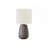 Lighting, 19"H, Table Lamp, Grey Ceramic, Ivory / Cream Shade, Contemporary