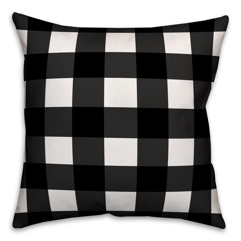Housse de coussin carré et insert, Noir / rouge, Alabama