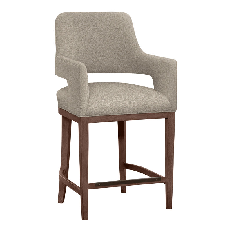 Tabouret de bar et de comptoir Josie, Noyer, Sable 9508, Tabouret de comptoir (siège d'une hauteur de 26,5