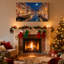 «Christmas Venice Night Christmas Gondola Lights Snow Moon», ensemble de 3 impressions sur toile-257313194