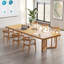 Table longue en bois massif de 78,74 po de couleur naturelle moderne et simple-722578525